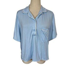 Tommy John Downtime Pullover S/S Pajama Top in Angel Blue Small